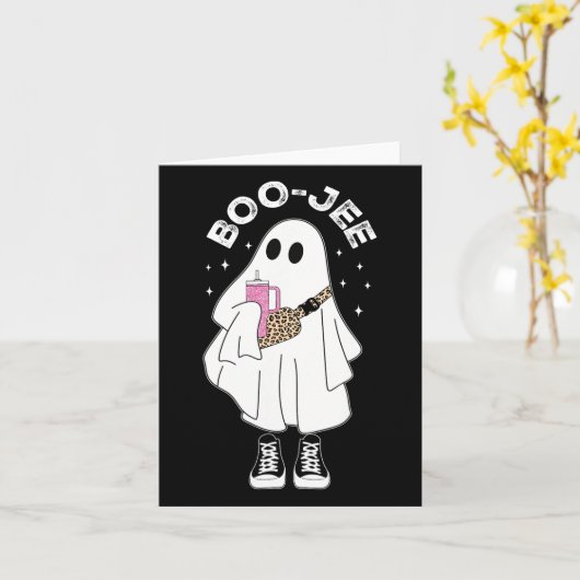 Spooky Seizoen Schattige Spook Halloween Kostuum B Kaart (Gele Bloem)