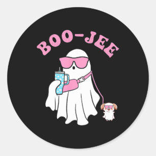 Spooky Seizoen Schattige Spook Halloween Kostuum B Ronde Sticker