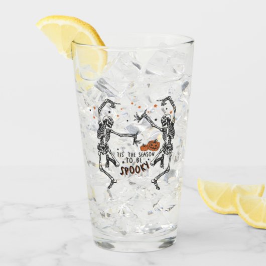 Spooky seizoen skeletten dansen glas (Voorkant ijs)