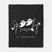 Spooky seizoensscript en witte geesten Halloween Fleece Deken (Voorkant)