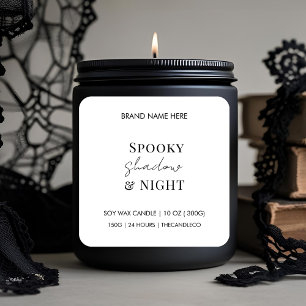 Spooky Shadows & Night Candle Label Custom White