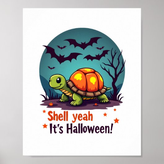 Spooky Shell Surprise Schildpad Poster (Voorkant)