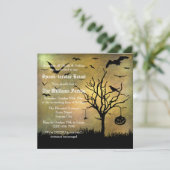 Spooky Silhouetten Grungy Halloween Kaart (Staand voorkant)