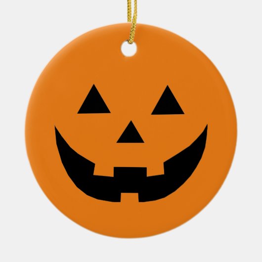 Spooky sinaasappel Jack o lantaarn pompoen Hallowe Keramisch Ornament (Voorkant)