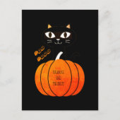 Spooky Sinaasappel Zwart Herfst Oktober Halloween Briefkaart (Voorkant)