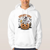 Spooky Sips Skeleton Hagedis Halloween Hoodie (Voorkant)