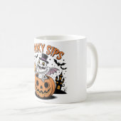 Spooky Sips Skeleton Hagedis Halloween Koffiemok (Voorkant rechts)