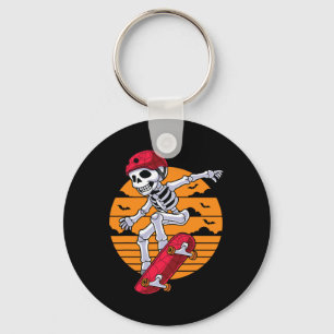 Spooky Skateboarding Skeleton Funny Skater Sleutelhanger