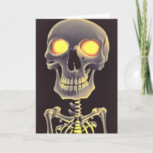 Spooky Skelet Halloween Pun Kaart