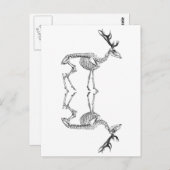 Spooky  skelet rendiertekening briefkaart (Voorkant / Achterkant)