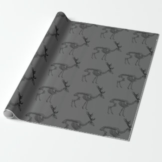 Spooky skelet rendiertekening cadeaupapier