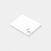 Spooky skelet rendiertekening post-it® notes (Schuin)