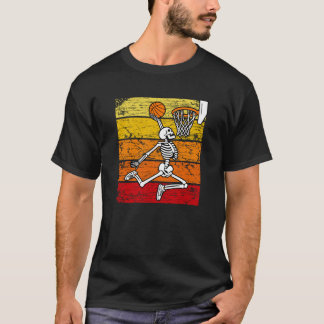 Spooky Skeleton Basketbalspeler Dunking T-shirt