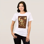 Spooky Skeleton Cat and Ghost T-Shirt (Voorkant volledig)