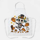 Spooky Skeleton Goat All-Over Print Apron, Medium Schort (Voorkant)