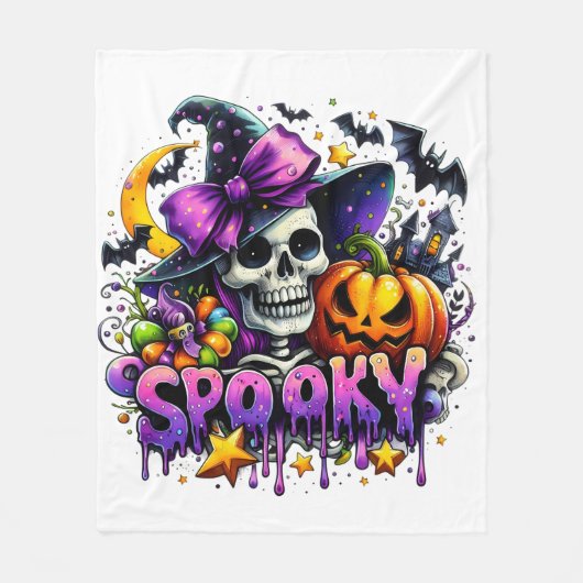 Spooky Skeleton Halloween deken (Voorkant)