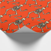 Spooky Skeleton Halloween Gift Wrapper Cadeaupapier (Hoek)