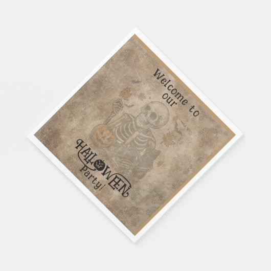 Spooky Skeleton Halloween Party Servet (Hoek)