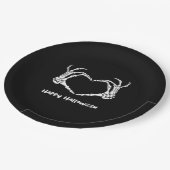 Spooky Skeleton Hand Heart beroemd gemaakt door Ha Papieren Bordje (Gekanteld)