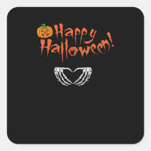 Spooky Skeleton Hands. Fijne Halloween. Vierkante Sticker