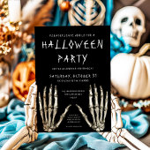 Spooky Skeleton Hands Halloween Party Kaart