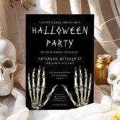 Spooky Skeleton Hands Halloween Party Kaart