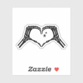Spooky Skeleton Heart Hands Halloween Spinnen Sticker (Vel)