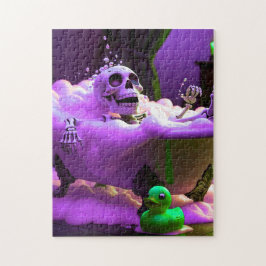 Spooky Skeleton neemt een bubbelbad Legpuzzel