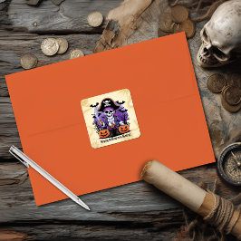 Spooky Skeleton Pirate Halloween Vierkante Sticker