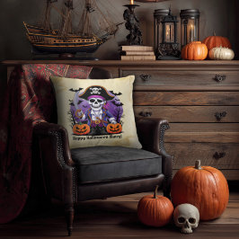 Spooky Skeleton Pirate Happy Halloween Matey Kussen