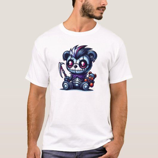 Spooky Skeleton Teddy Bear T-shirt (Voorkant)