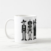 Spooky Skeleton Trio Halloween Mug (Gauche)