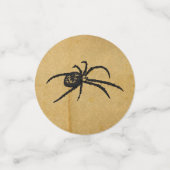 Spooky Skull Antiek Halloween Zwart/Goud Confetti (Kleine voorkant)