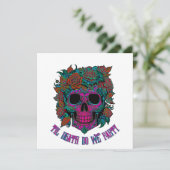 Spooky Skull Day van de Dode Halloween botten Kaart (Staand voorkant)