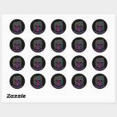Spooky Skull Day van de Dode Halloween botten Ronde Sticker (Vel)