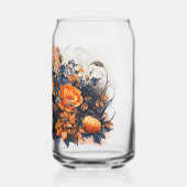 Spooky Skull Halloween bedrukt blik glas (Achterkant)