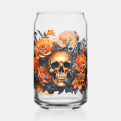 Spooky Skull Halloween bedrukt blik glas (Links)