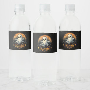 Spooky Skull Halloween Gothic Waterflesetiketten Waterfles Etiket