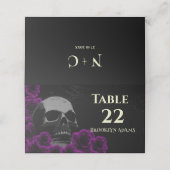 Spooky Skull Paarse Rozen Gothic Halloween Weddin (Buitenkant ongevouwen)