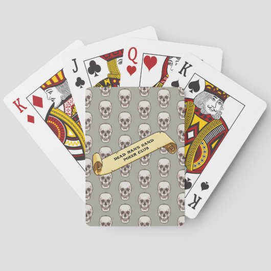 Spooky Skull Pattern Dead Man Hand Poker Club Pokerkaarten (Achterkant)