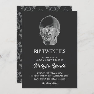 Spooky Skull RIP Twenties 20s Grappig 30e verjaard Kaart