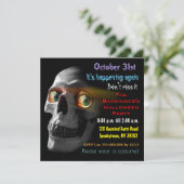 Spooky Skull Scary Halloween Kaart (Staand voorkant)