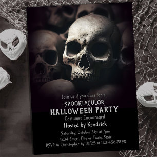 Spooky Skulls Halloween Kostuum Party Kaart