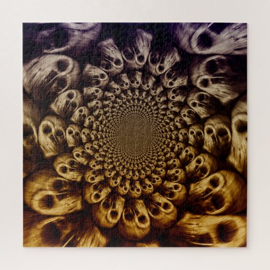 Spooky Skulls Paarse Black Abstracte Pop Art Legpuzzel (Verticaal)