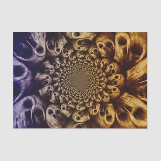 Spooky Skulls Paarse Black Abstracte Pop Art Tissuepapier (Voorkant)