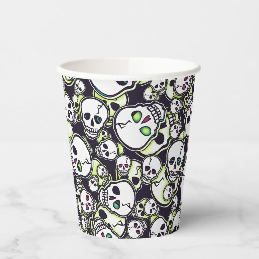 Spooky Skulls Papieren Bekers (Links)