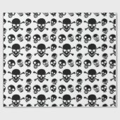 Spooky Skulls Pattern Halloween Cadeaupapier (Vlak)