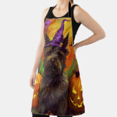 Spooky Skye Terrier Hond Halloween Heksenpompoen Schort (Insitu)