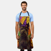 Spooky Skye Terrier Hond Halloween Heksenpompoen Schort (Gedragen)