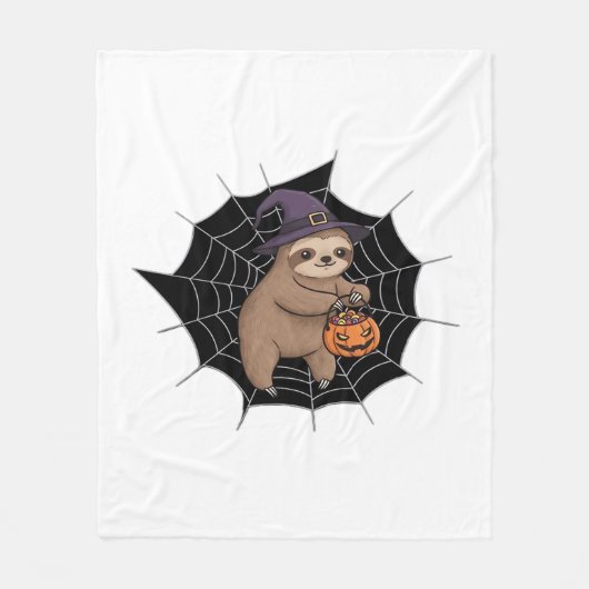Spooky Sloth Halloween Fun - Schattigee Trick-or-T Fleece Deken (Voorkant)
